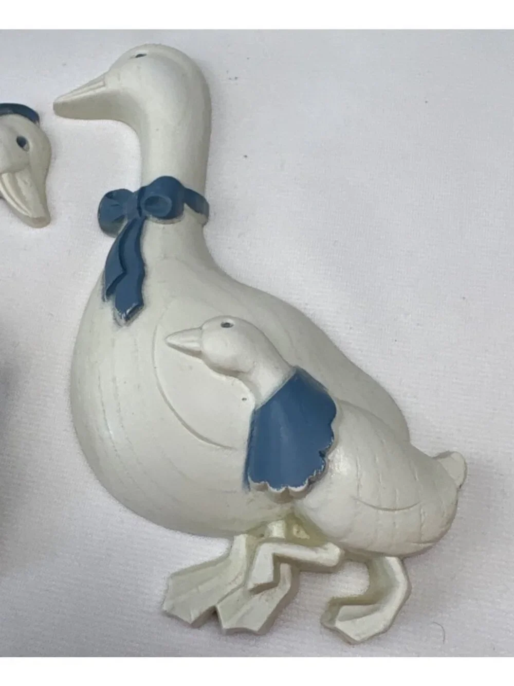 Burwood White Blue Goose Family Resin Wall Decor Set Adorable Farmhouse Vtg